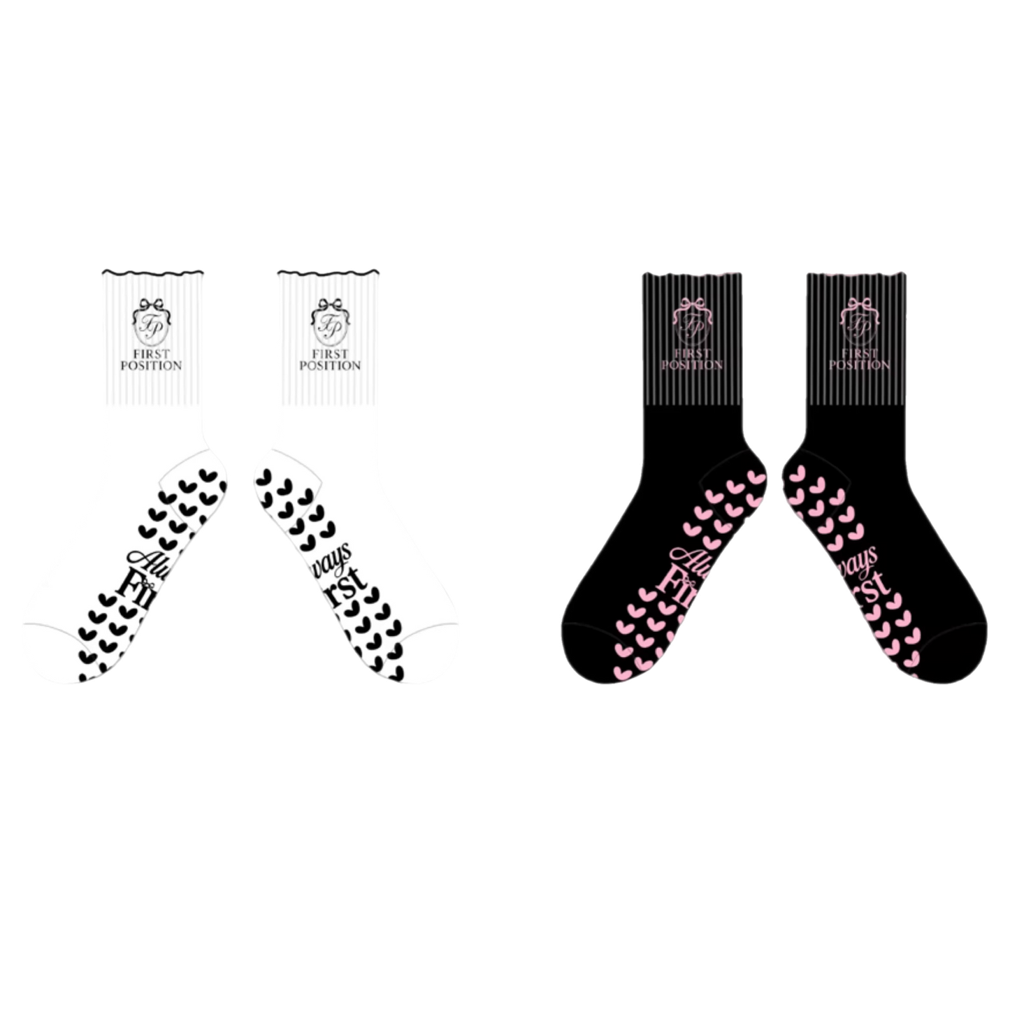 FIRST POSITION HEART-GRIP STUDIO SOCKS