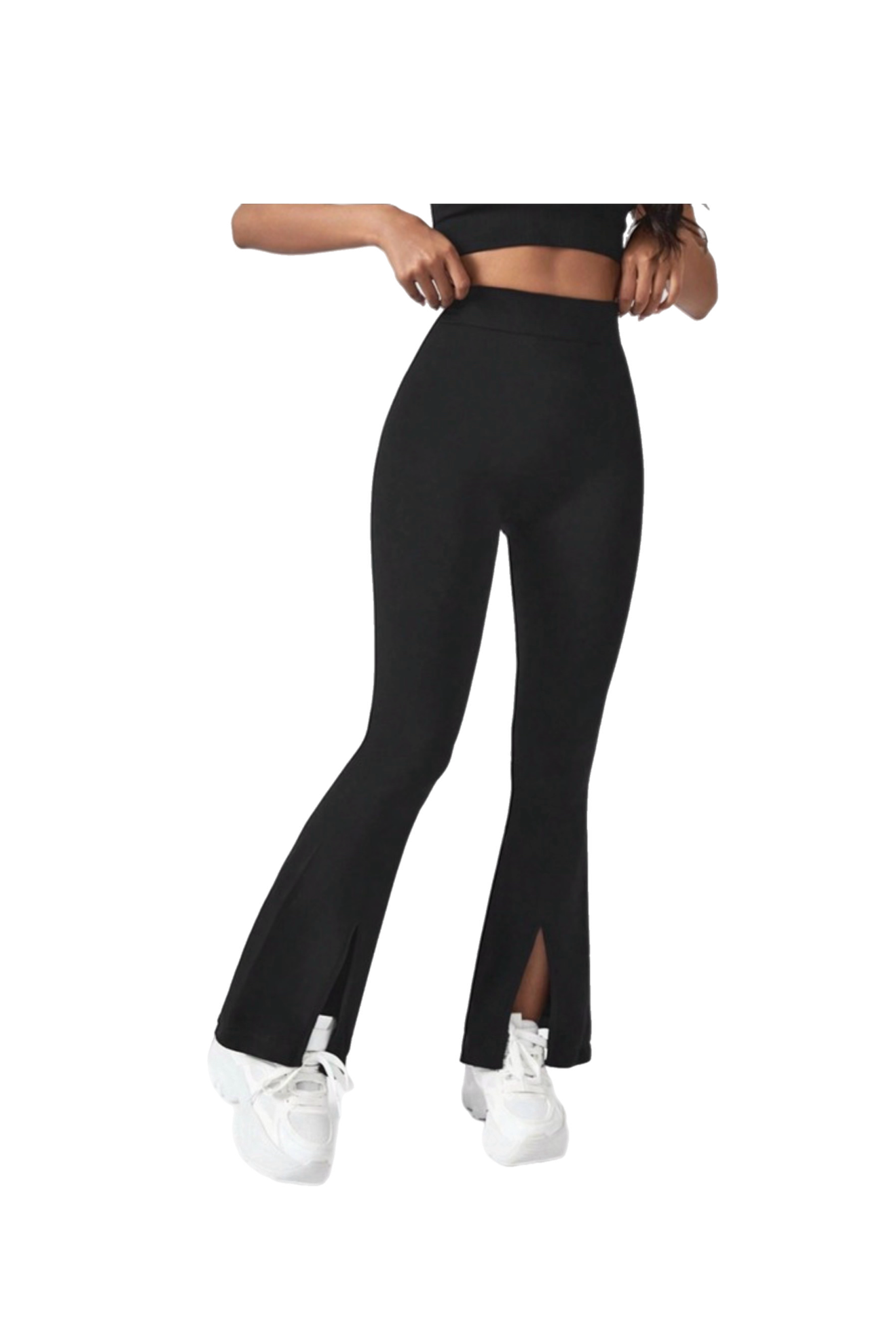 Front Split High stretch flare leggings
