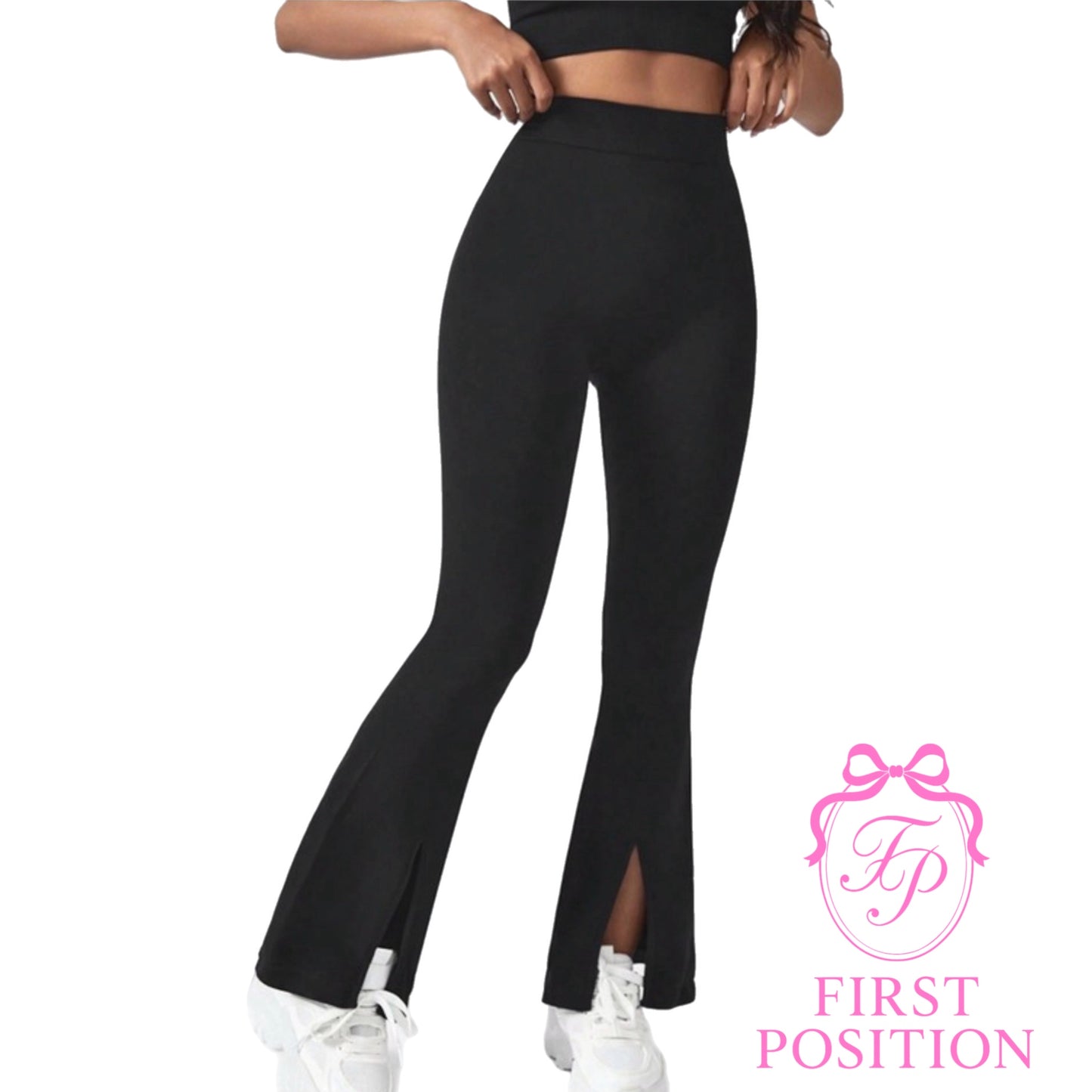 Front Split High stretch flare leggings